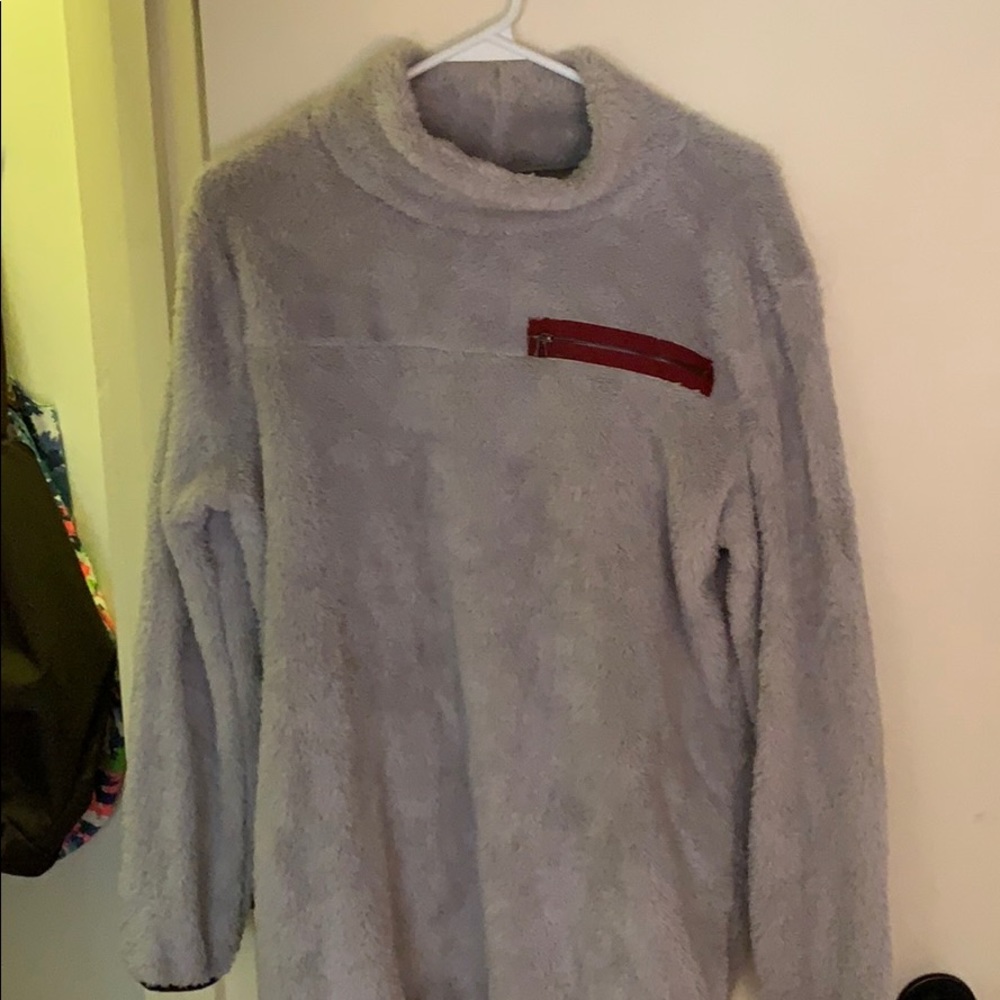 Fuzzy turtleneck sweatshirt
